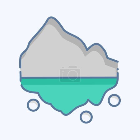 Illustration for Icon Iceberg. related to Alaska symbol. doodle style. simple design editable. simple illustration - Royalty Free Image