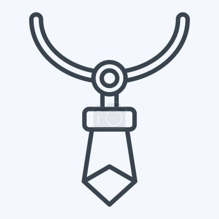Ilustración de Icono collar de cristal. relacionado con el símbolo de los pueblos indígenas. estilo de línea. diseño simple editable. ilustración simple - Imagen libre de derechos