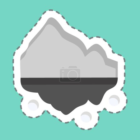 Illustration for Sticker line cut Iceberg. related to Alaska symbol. simple design editable. simple illustration - Royalty Free Image