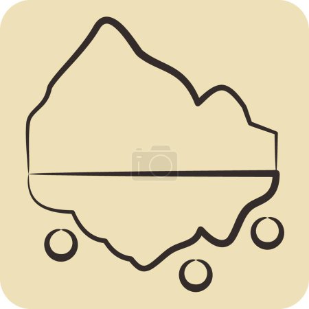Illustration for Icon Iceberg. related to Alaska symbol. hand drawn style. simple design editable. simple illustration - Royalty Free Image