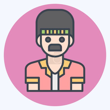 Illustration for Icon Man. related to Indigenous People symbol. color mate style. simple design editable. simple illustration - Royalty Free Image