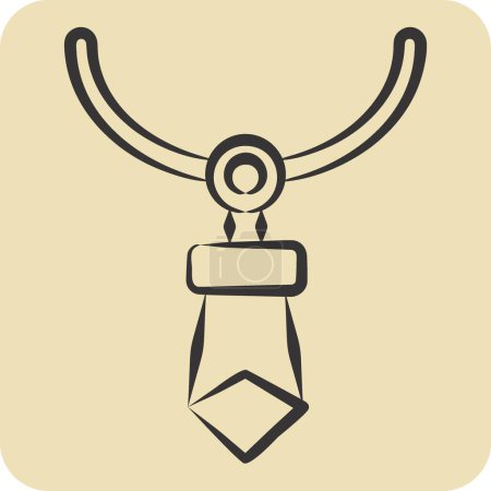 Ilustración de Icono collar de cristal. relacionado con el símbolo de los pueblos indígenas. estilo dibujado a mano. diseño simple editable. ilustración simple - Imagen libre de derechos