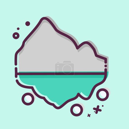 Illustration for Icon Iceberg. related to Alaska symbol. MBE style. simple design editable. simple illustration - Royalty Free Image