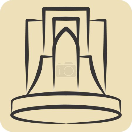 Illustration for Icon Tehran. related to Capital symbol. hand drawn style. simple design editable. simple illustration - Royalty Free Image