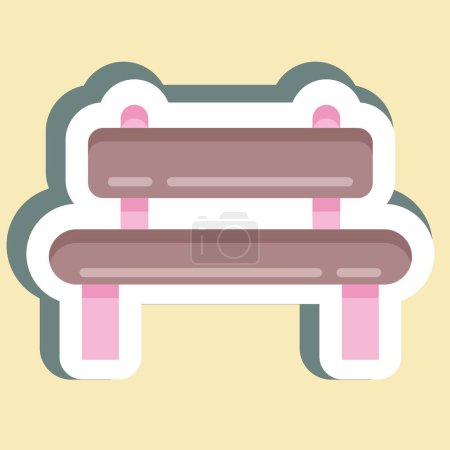 Ilustración de Sticker Bench. suitable for City Park symbol. simple design editable. design template vector. simple illustration - Imagen libre de derechos