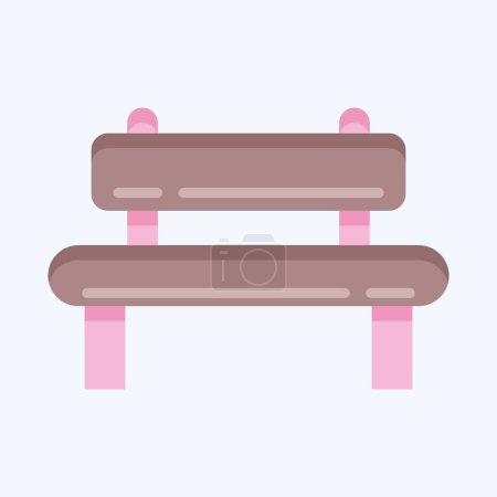 Ilustración de Icon Bench. suitable for City Park symbol. flat style. simple design editable. design template vector. simple illustration - Imagen libre de derechos