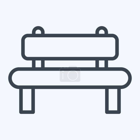 Ilustración de Icon Bench. suitable for City Park symbol. line style. simple design editable. design template vector. simple illustration - Imagen libre de derechos