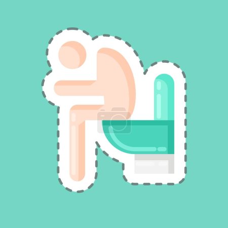 Ilustración de Sticker line cut Diarrhea. suitable for flu symbol. simple design editable. design template vector. simple illustration - Imagen libre de derechos