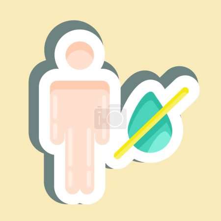Téléchargez les illustrations : Sticker Dehydration. suitable for flu symbol. simple design editable. design template vector. simple illustration - en licence libre de droit