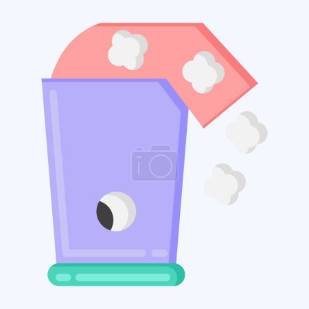 Illustration for Icon Popcorn Maker. suitable for Kitchen Appliances symbol. flat style. simple design editable. design template vector. simple illustration - Royalty Free Image