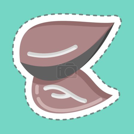 Illustration for Sticker line cut Almond. suitable for Nuts symbol. simple design editable. design template vector. simple illustration - Royalty Free Image