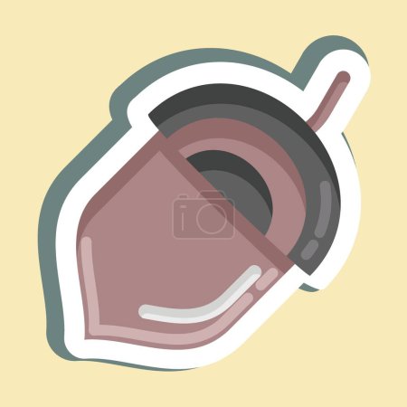 Illustration for Sticker Acorn. suitable for Nuts symbol. simple design editable. design template vector. simple illustration - Royalty Free Image