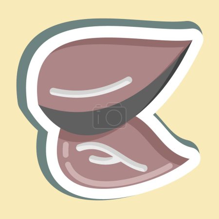 Illustration for Sticker Almond. suitable for Nuts symbol. simple design editable. design template vector. simple illustration - Royalty Free Image