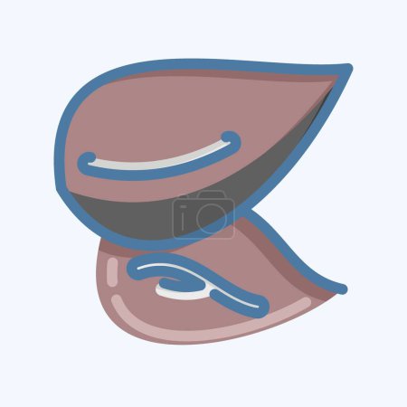 Illustration for Icon Almond. suitable for Nuts symbol. doodle style. simple design editable. design template vector. simple illustration - Royalty Free Image