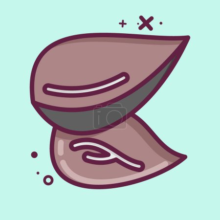 Illustration for Icon Almond. suitable for Nuts symbol. MBE style. simple design editable. design template vector. simple illustration - Royalty Free Image