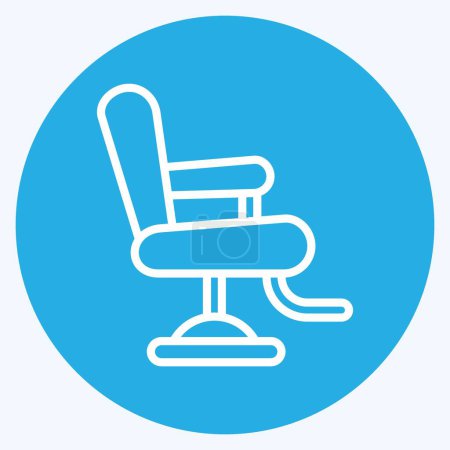 Illustration for Icon Barber Chair. suitable for Barbershop symbol. blue eyes style. simple design editable. design template vector. simple illustration - Royalty Free Image