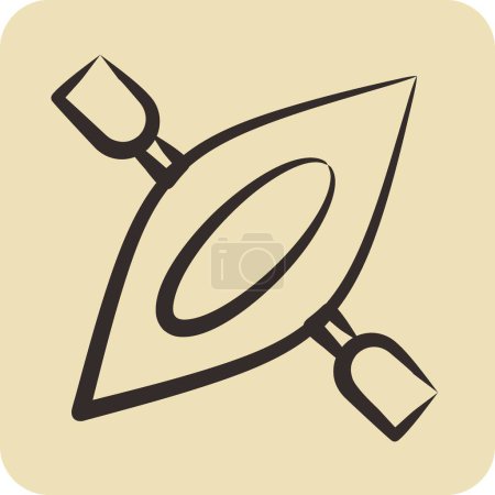 Illustration for Icon Canoe. suitable for Summer symbol. hand drawn style. simple design editable. design template vector. simple illustration - Royalty Free Image