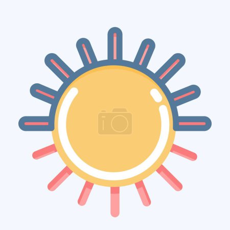 Illustration for Icon Sun. suitable for Summer symbol. doodle style. simple design editable. design template vector. simple illustration - Royalty Free Image