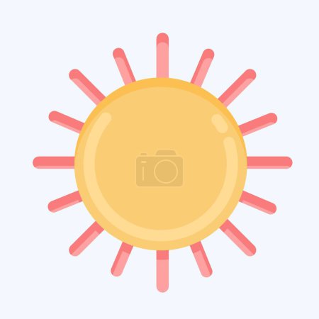 Illustration for Icon Sun. suitable for Summer symbol. flat style. simple design editable. design template vector. simple illustration - Royalty Free Image