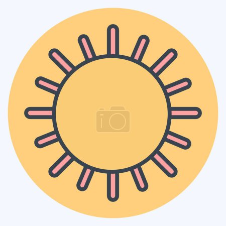 Illustration for Icon Sun. suitable for Summer symbol. color mate style. simple design editable. design template vector. simple illustration - Royalty Free Image
