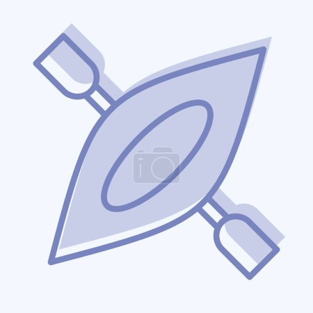 Illustration for Icon Canoe. suitable for Summer symbol. two tone style. simple design editable. design template vector. simple illustration - Royalty Free Image
