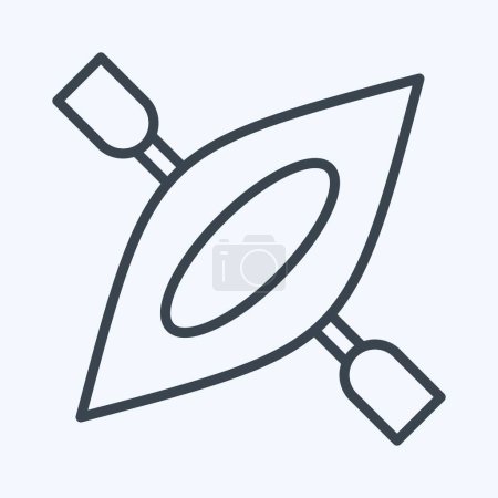 Illustration for Icon Canoe. suitable for Summer symbol. line style. simple design editable. design template vector. simple illustration - Royalty Free Image