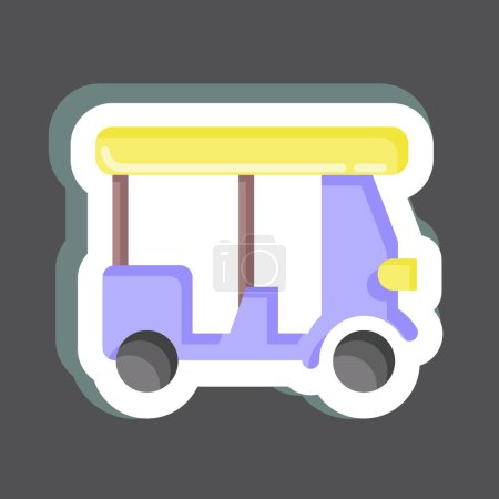 Illustration for Sticker Tuk tuk. related to Thailand symbol. simple design editable. simple illustration. simple vector icons. World Travel tourism. Thai - Royalty Free Image