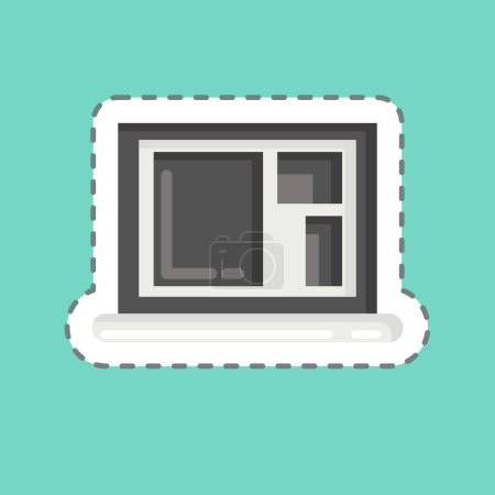 Illustration for Sticker line cut Photo software. related to Photography symbol. simple design editable. simple illustration - Royalty Free Image