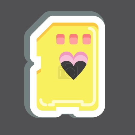 Illustration for Sticker Memory Card. related to Photography symbol. simple design editable. simple illustration - Royalty Free Image