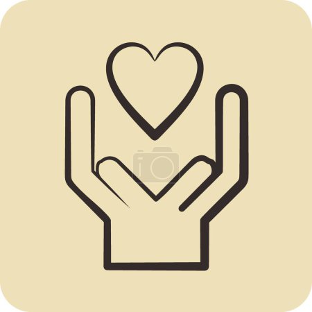 Illustration for Icon Kind. related to Volunteering symbol. glyph style. Help and support. friendship - Royalty Free Image