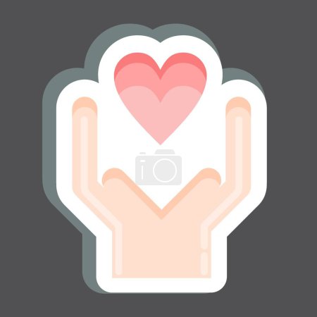 Illustration for Sticker Kind. related to Volunteering symbol. Help and support. friendship - Royalty Free Image