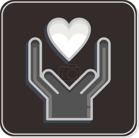 Illustration for Icon Kind. related to Volunteering symbol. Glossy Style. Help and support. friendship - Royalty Free Image