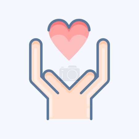 Illustration for Icon Kind. related to Volunteering symbol. doodle style. Help and support. friendship - Royalty Free Image