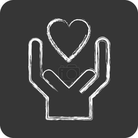 Illustration for Icon Kind. related to Volunteering symbol. chalk style. Help and support. friendship - Royalty Free Image