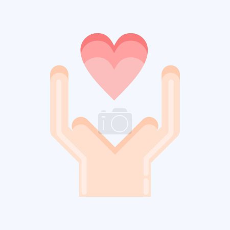 Illustration for Icon Kind. related to Volunteering symbol. flat style. Help and support. friendship - Royalty Free Image