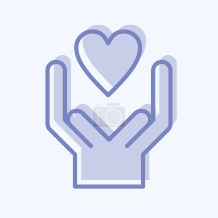 Illustration for Icon Kind. related to Volunteering symbol. two tone style. Help and support. friendship - Royalty Free Image