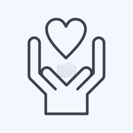 Illustration for Icon Kind. related to Volunteering symbol. line style. Help and support. friendship - Royalty Free Image