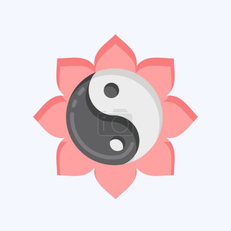 Ilustración de Icono Yin Yang. relacionado con el símbolo de Año Nuevo chino. estilo plano. diseño simple editable - Imagen libre de derechos