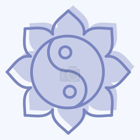 Ilustración de Icono Yin Yang. relacionado con el símbolo de Año Nuevo chino. estilo de dos tonos. diseño simple editable - Imagen libre de derechos