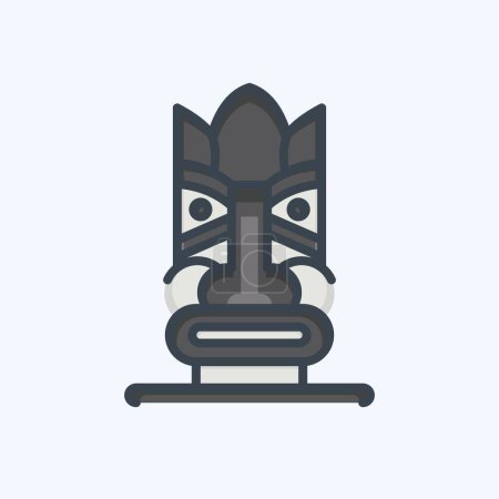 Ilustración de Icono de la estatua hawaiana. relacionado con el símbolo de Hawaii. estilo garabato. diseño simple editable. vector - Imagen libre de derechos