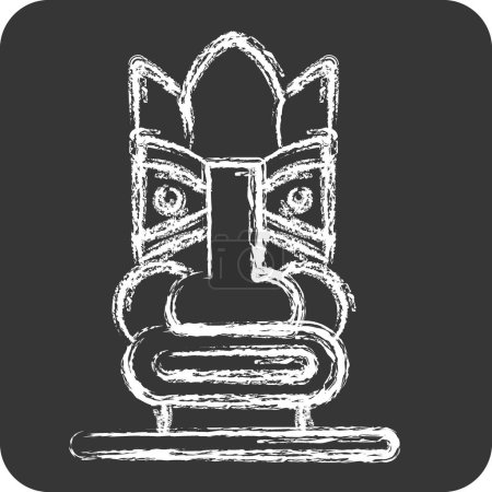 Ilustración de Icono de la estatua hawaiana. relacionado con el símbolo de Hawaii. Estilo tiza. diseño simple editable. vector - Imagen libre de derechos