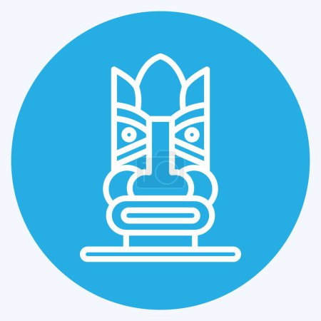 Ilustración de Icono de la estatua hawaiana. relacionado con el símbolo de Hawaii. ojos azules estilo. diseño simple editable. vector - Imagen libre de derechos