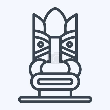 Ilustración de Icono de la estatua hawaiana. relacionado con el símbolo de Hawaii. estilo de línea. diseño simple editable. vector - Imagen libre de derechos