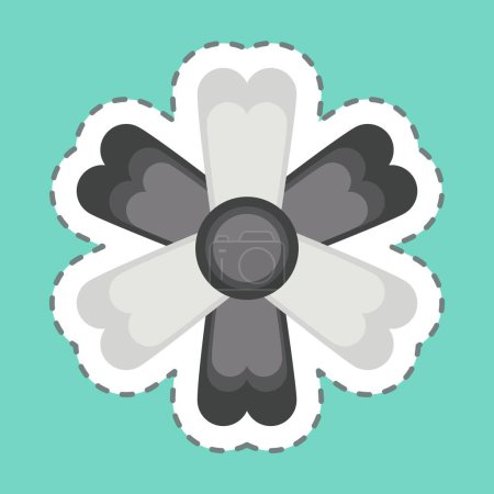 Illustration for Sticker line cut Marigold. related to Flowers symbol. simple design editable. simple illustration - Royalty Free Image