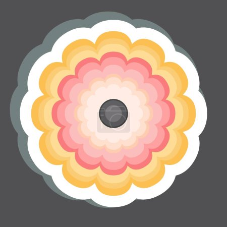 Illustration for Sticker Calendula. related to Flowers symbol. simple design editable. simple illustration - Royalty Free Image
