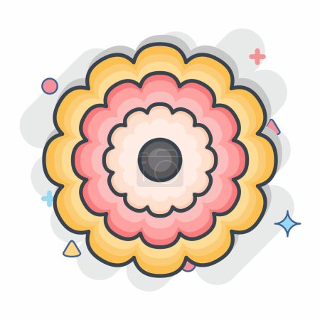 Illustration for Icon Calendula. related to Flowers symbol. comic style. simple design editable. simple illustration - Royalty Free Image