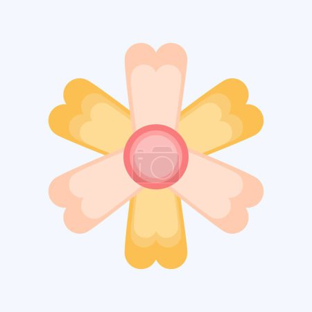 Illustration for Icon Marigold. related to Flowers symbol. flat style. simple design editable. simple illustration - Royalty Free Image
