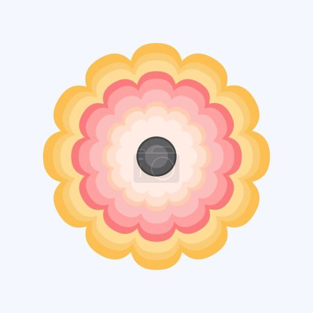 Illustration for Icon Calendula. related to Flowers symbol. flat style. simple design editable. simple illustration - Royalty Free Image