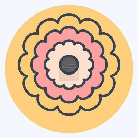 Illustration for Icon Calendula. related to Flowers symbol. color mate style. simple design editable. simple illustration - Royalty Free Image