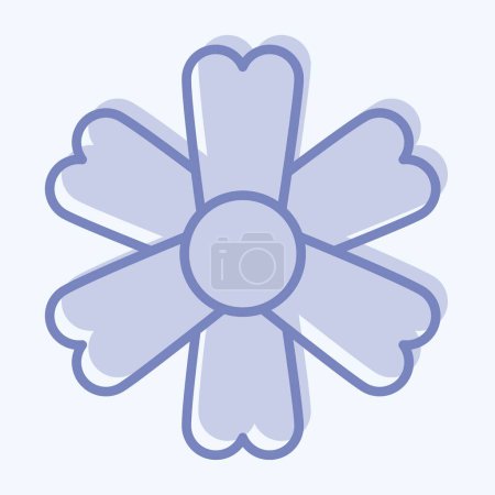 Illustration for Icon Marigold. related to Flowers symbol. two tone style. simple design editable. simple illustration - Royalty Free Image